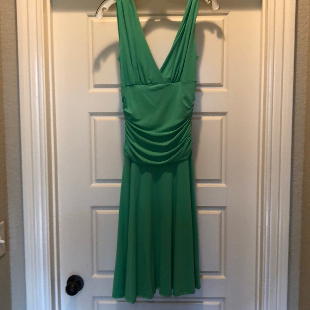 🎉HP🎉 Green V Neck Party Prom Dress - Picture 2 of 5
